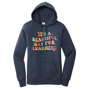 It's Beautiful Day For Learning Retro Teacher Students Women Women's Pullover Hoodie