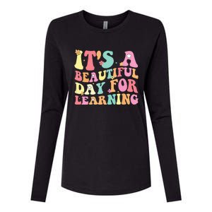 Its Beautiful Day For Learning Retro Teacher Students Womens Cotton Relaxed Long Sleeve T-Shirt