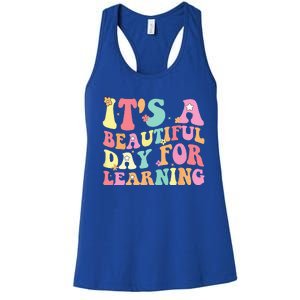 Its Beautiful Day For Learning Retro Teacher Students Women's Racerback Tank