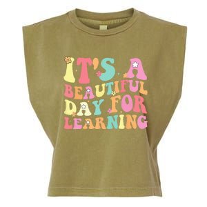 Its Beautiful Day For Learning Retro Teacher Students Garment-Dyed Women's Muscle Tee