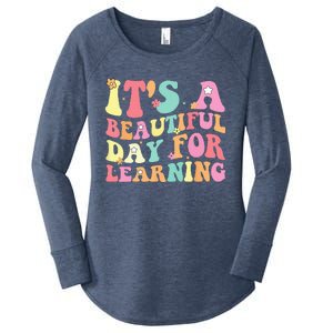 Its Beautiful Day For Learning Retro Teacher Students Women's Perfect Tri Tunic Long Sleeve Shirt