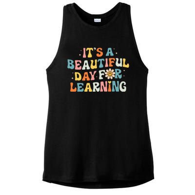 ItS Beautiful Day For Learning Retro Teacher Ladies PosiCharge Tri-Blend Wicking Tank