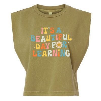 ItS Beautiful Day For Learning Retro Teacher Garment-Dyed Women's Muscle Tee