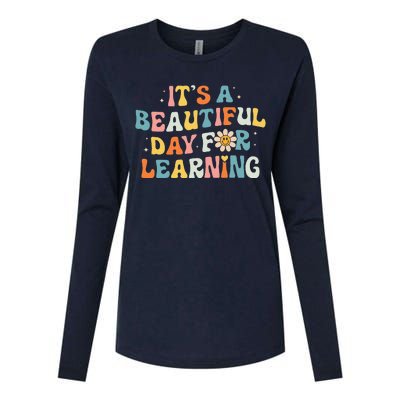 ItS Beautiful Day For Learning Retro Teacher Womens Cotton Relaxed Long Sleeve T-Shirt