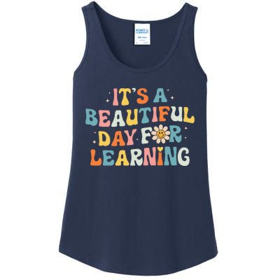 ItS Beautiful Day For Learning Retro Teacher Ladies Essential Tank