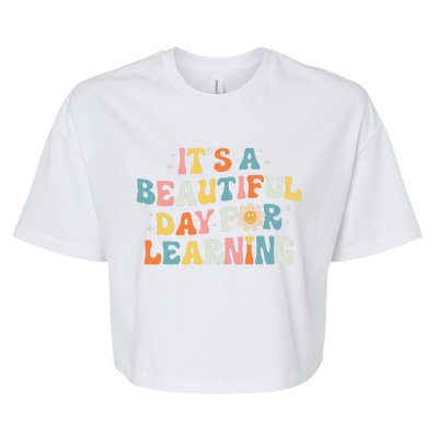 ItS Beautiful Day For Learning Retro Teacher Bella+Canvas Jersey Crop Tee