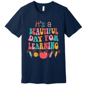 ItS Beautiful Day For Learning Retro Teacher Students Premium T-Shirt