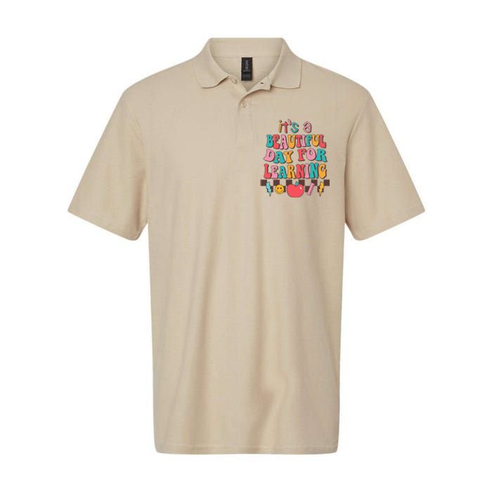 ItS Beautiful Day For Learning Retro Teacher Students Softstyle Adult Sport Polo