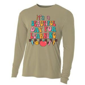 ItS Beautiful Day For Learning Retro Teacher Students Cooling Performance Long Sleeve Crew