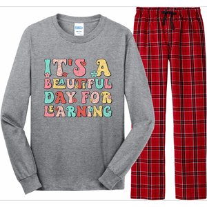 It's Beautiful Day For Learning Retro Teacher Students Wo Long Sleeve Pajama Set