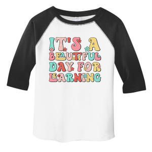 It's Beautiful Day For Learning Retro Teacher Students Wo Toddler Fine Jersey T-Shirt