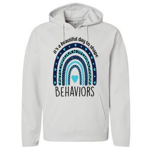 It's Beautiful Day To Shape Behaviors ABA Therapist Rainbow Performance Fleece Hoodie