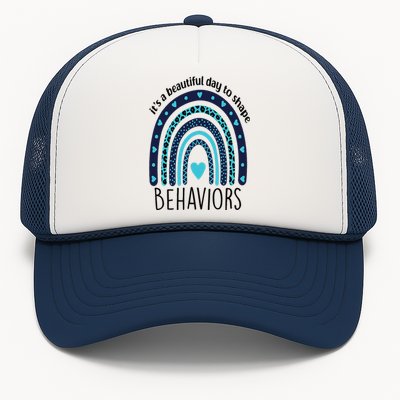 It's Beautiful Day To Shape Behaviors ABA Therapist Rainbow Trucker Hat