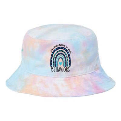 It's Beautiful Day To Shape Behaviors ABA Therapist Rainbow Tie Dye Newport Bucket Hat