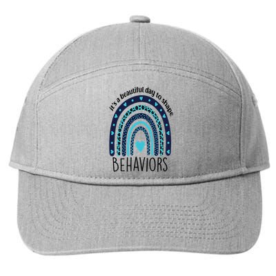 It's Beautiful Day To Shape Behaviors ABA Therapist Rainbow 7-Panel Snapback Hat