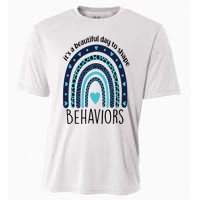 It's Beautiful Day To Shape Behaviors ABA Therapist Rainbow Cooling Performance Crew T-Shirt