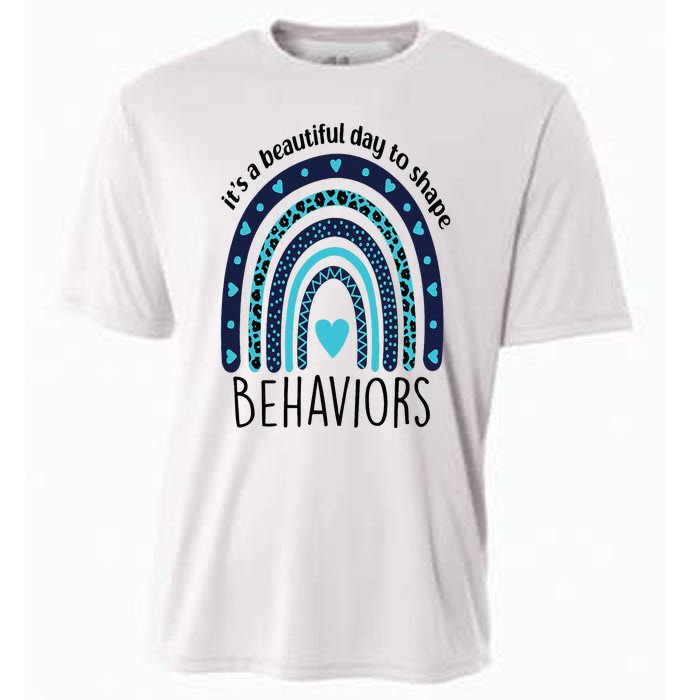 It's Beautiful Day To Shape Behaviors ABA Therapist Rainbow Cooling Performance Crew T-Shirt