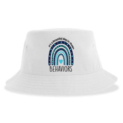 It's Beautiful Day To Shape Behaviors ABA Therapist Rainbow Sustainable Bucket Hat