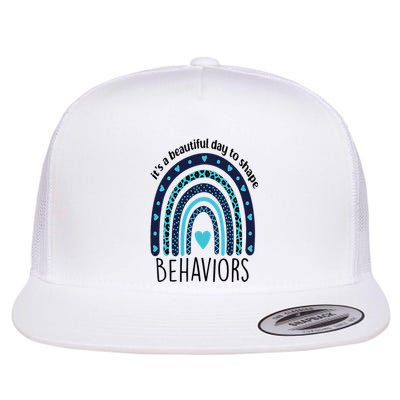 It's Beautiful Day To Shape Behaviors ABA Therapist Rainbow Flat Bill Trucker Hat