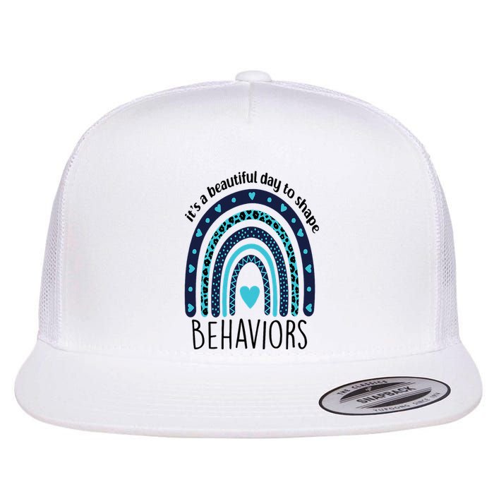 It's Beautiful Day To Shape Behaviors ABA Therapist Rainbow Flat Bill Trucker Hat