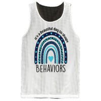 It's Beautiful Day To Shape Behaviors ABA Therapist Rainbow Mesh Reversible Basketball Jersey Tank