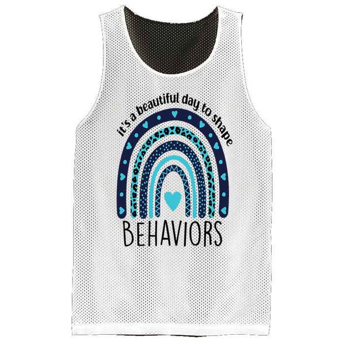 It's Beautiful Day To Shape Behaviors ABA Therapist Rainbow Mesh Reversible Basketball Jersey Tank