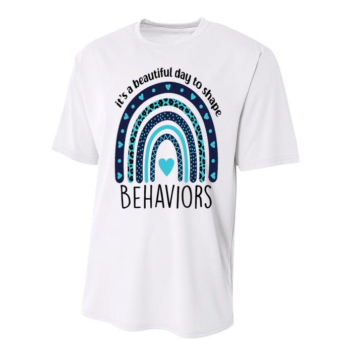 It's Beautiful Day To Shape Behaviors ABA Therapist Rainbow Performance Sprint T-Shirt