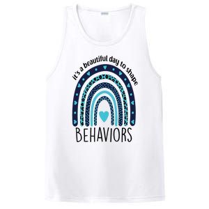 It's Beautiful Day To Shape Behaviors ABA Therapist Rainbow PosiCharge Competitor Tank