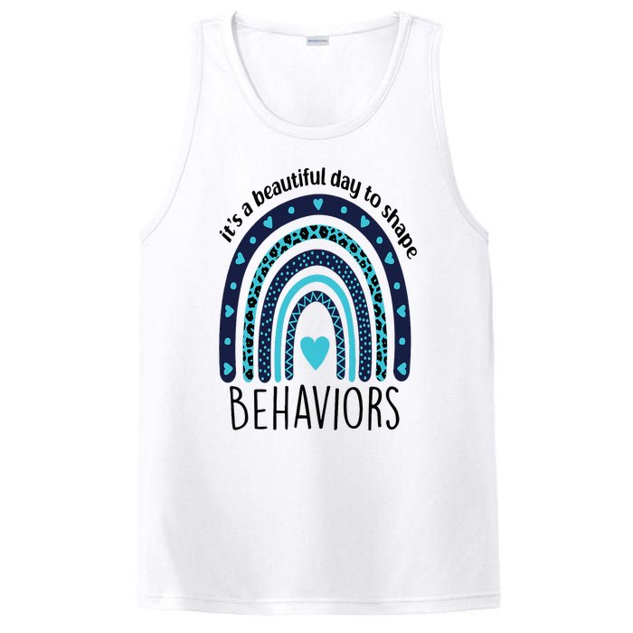 It's Beautiful Day To Shape Behaviors ABA Therapist Rainbow PosiCharge Competitor Tank