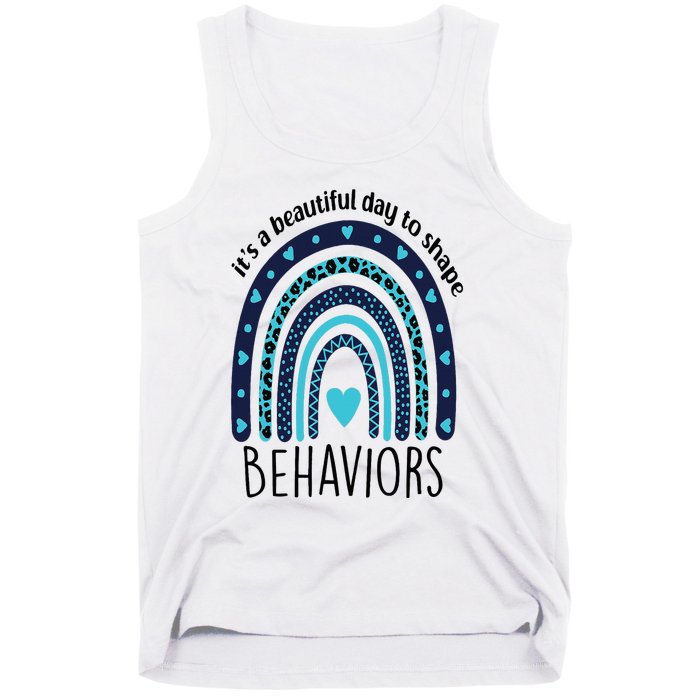 It's Beautiful Day To Shape Behaviors ABA Therapist Rainbow Tank Top