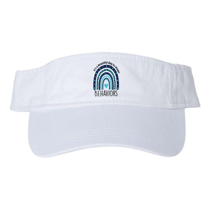 It's Beautiful Day To Shape Behaviors ABA Therapist Rainbow Valucap Bio-Washed Visor