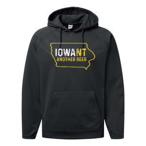 Iowa Beer Distressed Iowa State Map Performance Fleece Hoodie