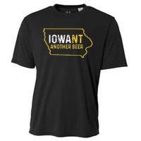 Iowa Beer Distressed Iowa State Map Cooling Performance Crew T-Shirt