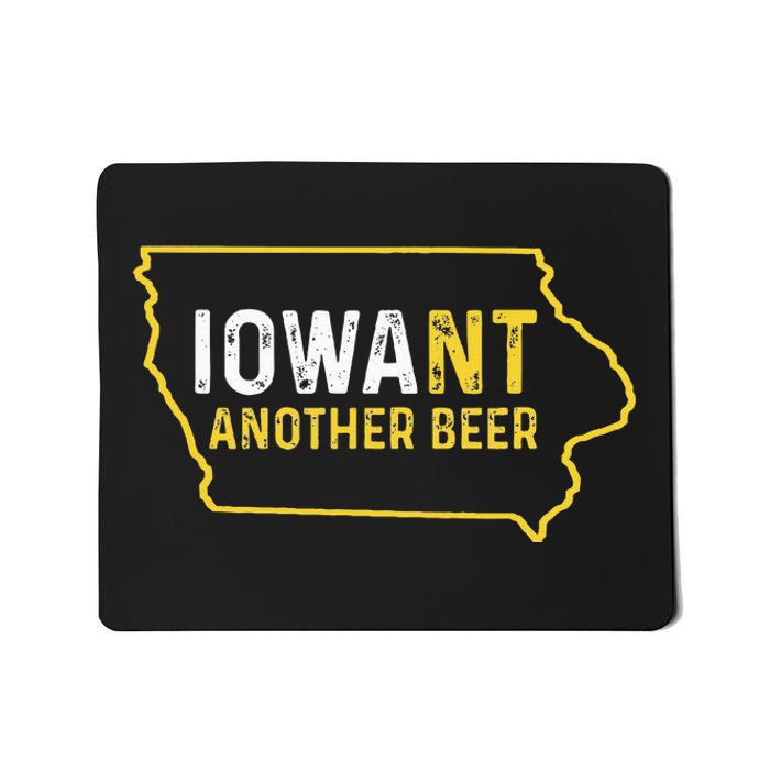 Iowa Beer Distressed Iowa State Map Mousepad