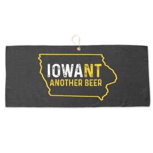 Iowa Beer Distressed Iowa State Map Large Microfiber Waffle Golf Towel