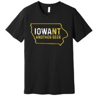 Iowa Beer Distressed Iowa State Map Premium T-Shirt