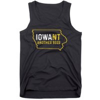 Iowa Beer Distressed Iowa State Map Tank Top