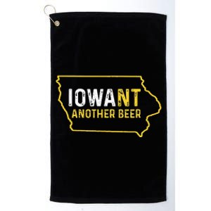 Iowa Beer Distressed Iowa State Map Platinum Collection Golf Towel