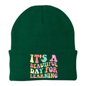 Its Beautiful Day For Learning Retro Teacher Students Knit Cap Winter Beanie