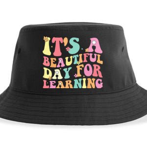 Its Beautiful Day For Learning Retro Teacher Students Sustainable Bucket Hat