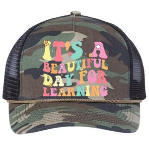 Its Beautiful Day For Learning Retro Teacher Students Retro Rope Trucker Hat Cap