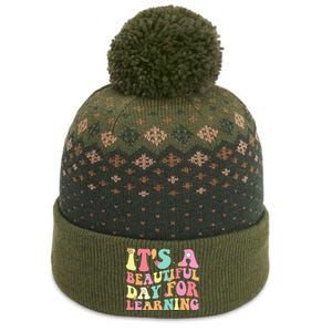 Its Beautiful Day For Learning Retro Teacher Students The Baniff Cuffed Pom Beanie