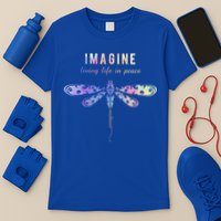 Imagine Boho Dragonfly Tee 60s 70s Retro Groovy Hippy Vibes Funny Gift T-Shirt