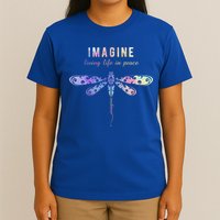 Imagine Boho Dragonfly Tee 60s 70s Retro Groovy Hippy Vibes Funny Gift T-Shirt