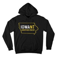 Iowa Beer Distressed Iowa State Map Hoodie