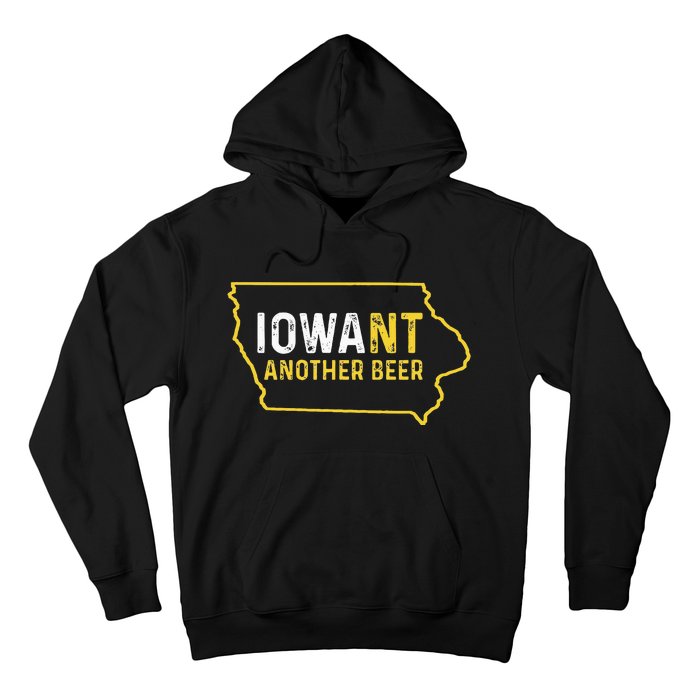 Iowa Beer Distressed Iowa State Map Hoodie