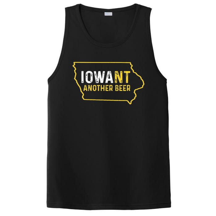 Iowa Beer Distressed Iowa State Map PosiCharge Competitor Tank