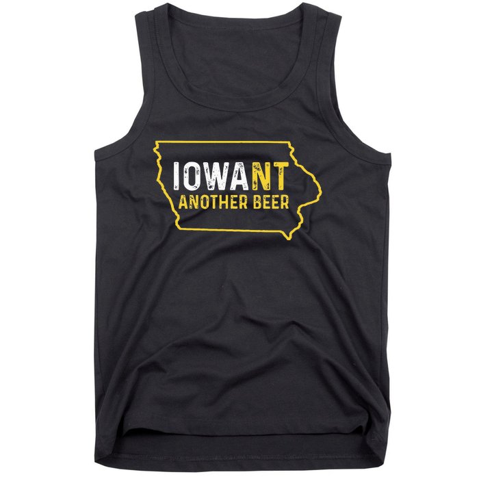 Iowa Beer Distressed Iowa State Map Tank Top