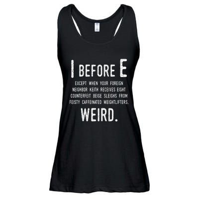 I Before E Funny English Grammar Exceptions To The Rule Ladies Essential Flowy Tank