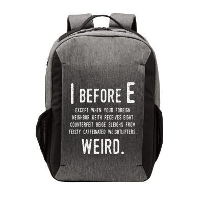I Before E Funny English Grammar Exceptions To The Rule Vector Backpack